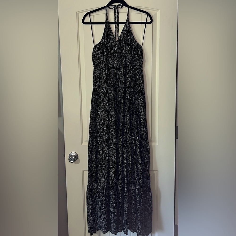 Express Black Halter Tiered Maxi Dress Size XL